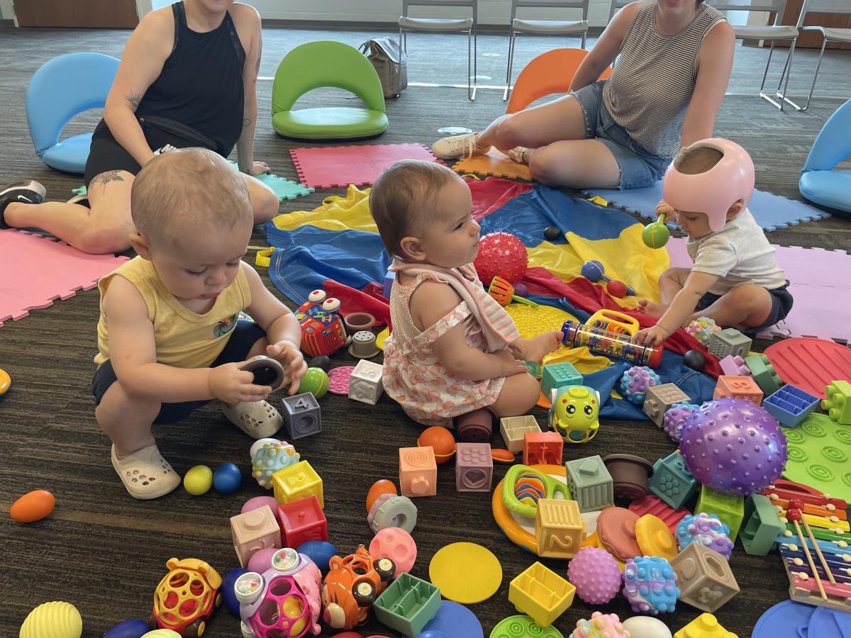 Babies playing at storytime